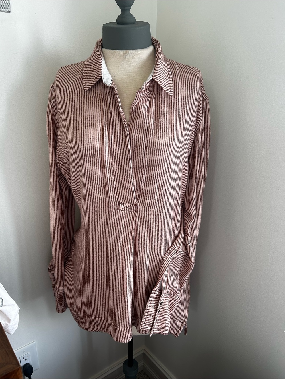 Free People Pink Striped Tunic Top